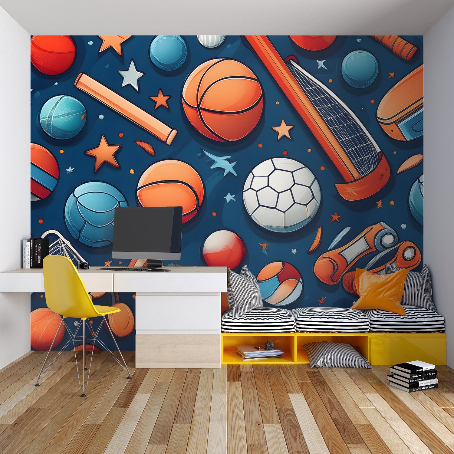 Sporty Theme Teen Wallpaper | Murals Wallpaper