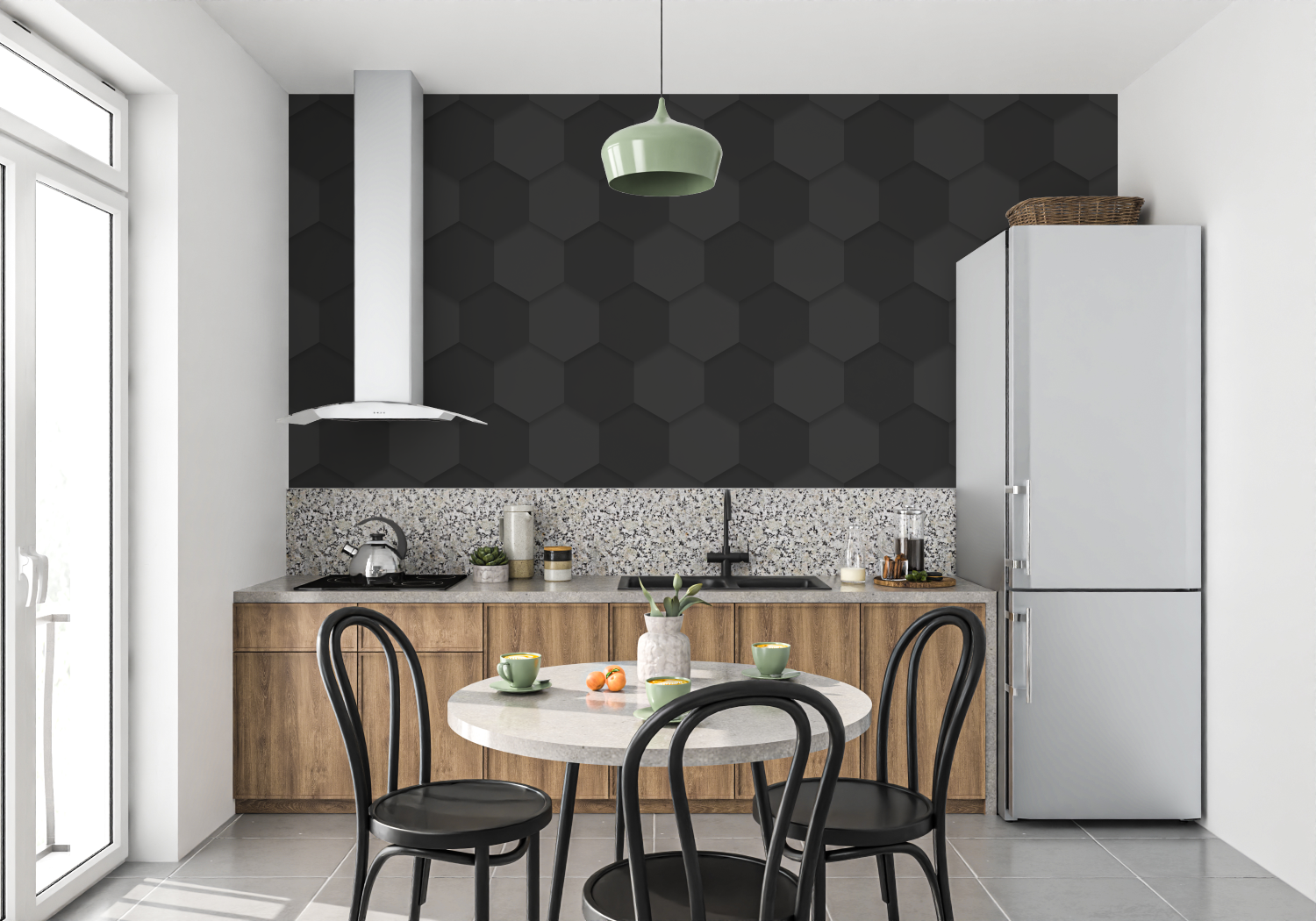 Black Honeycomb Wallpaper | Murals Wallpaper
