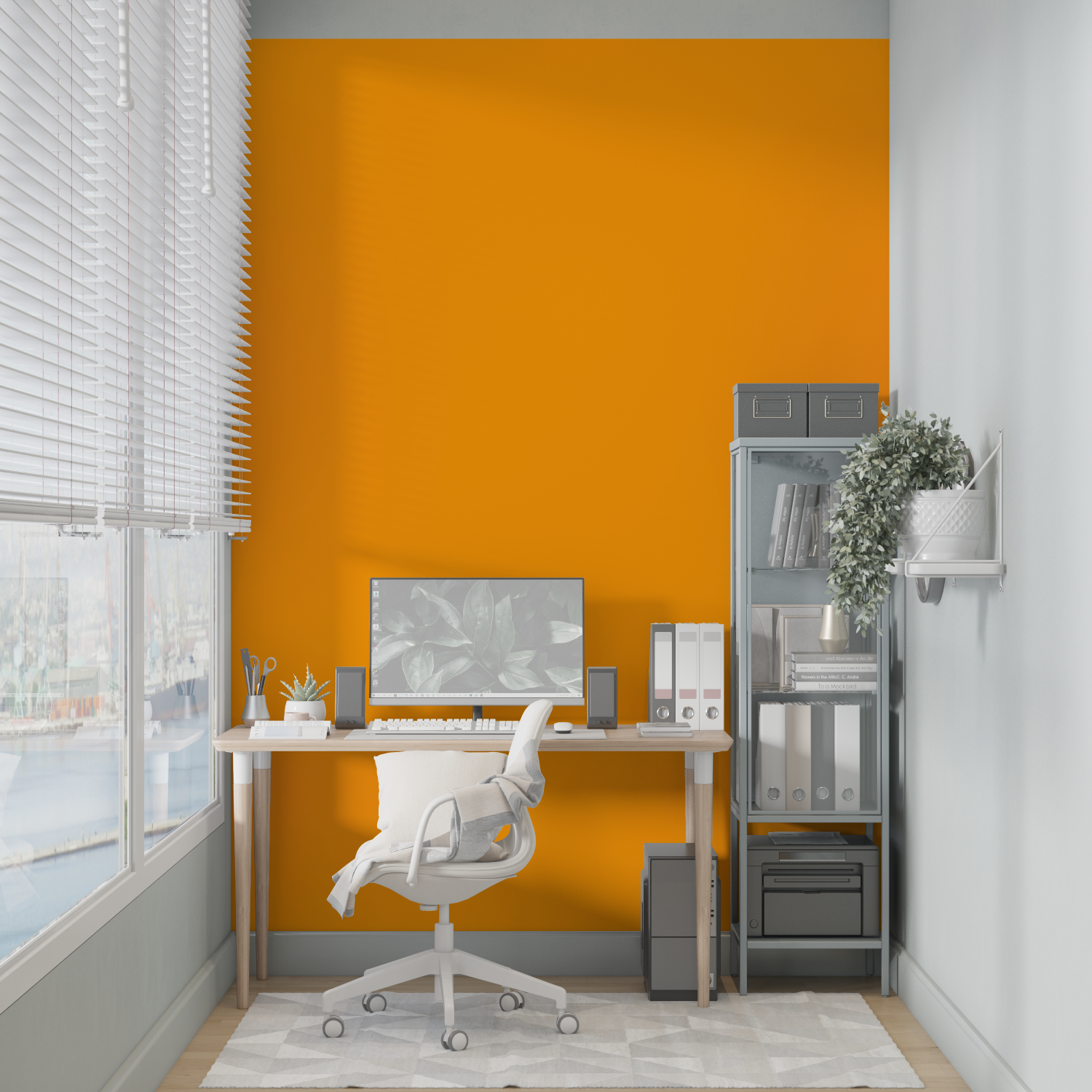 Orange Non-Woven Wallpaper | Murals Wallpaper