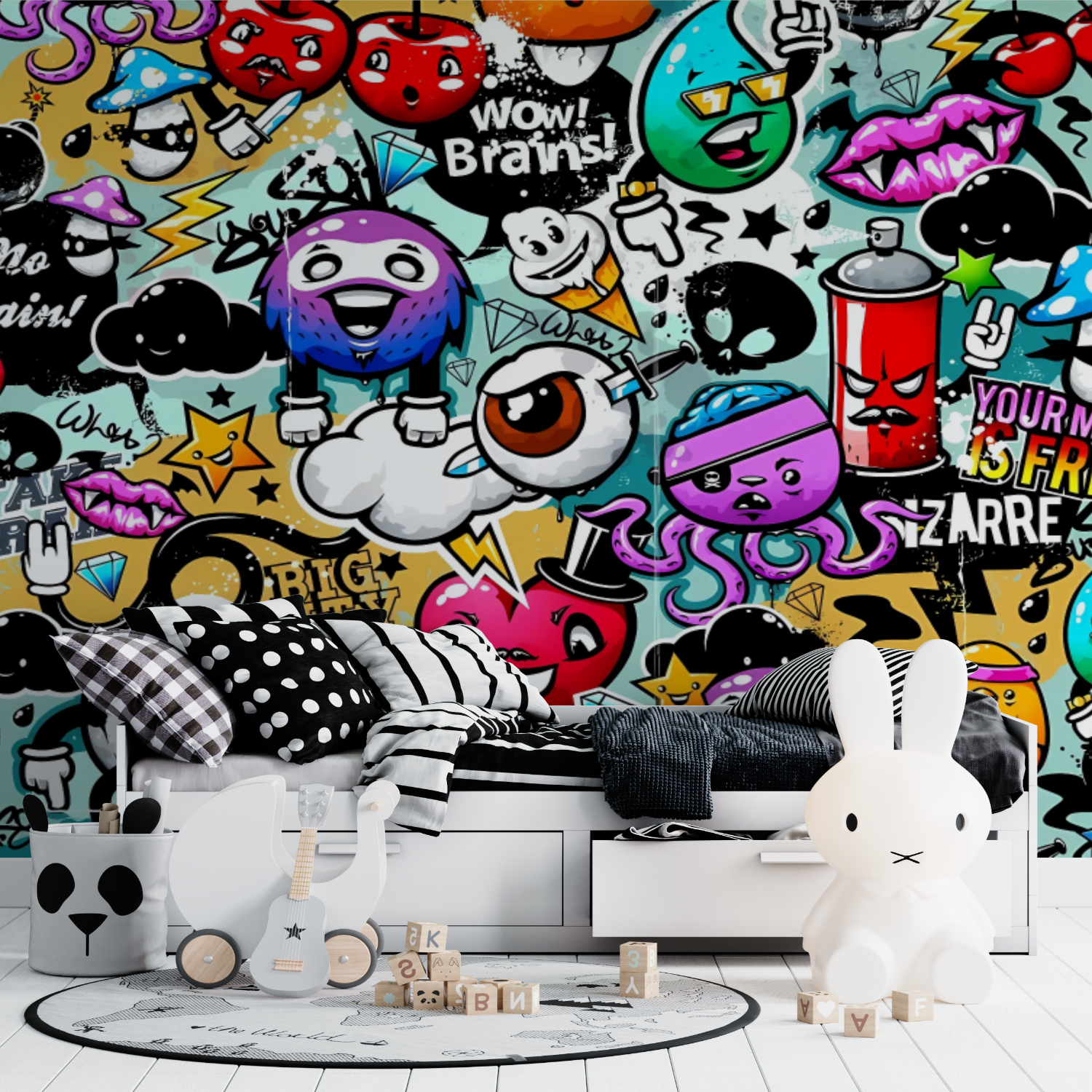 Wandbild-Graffiti-Tapete