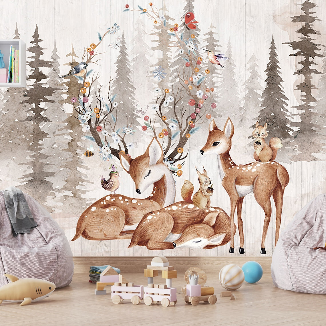 Animal Wallpaper <br/> Forest and Royal Deer | Murals Wallpaper