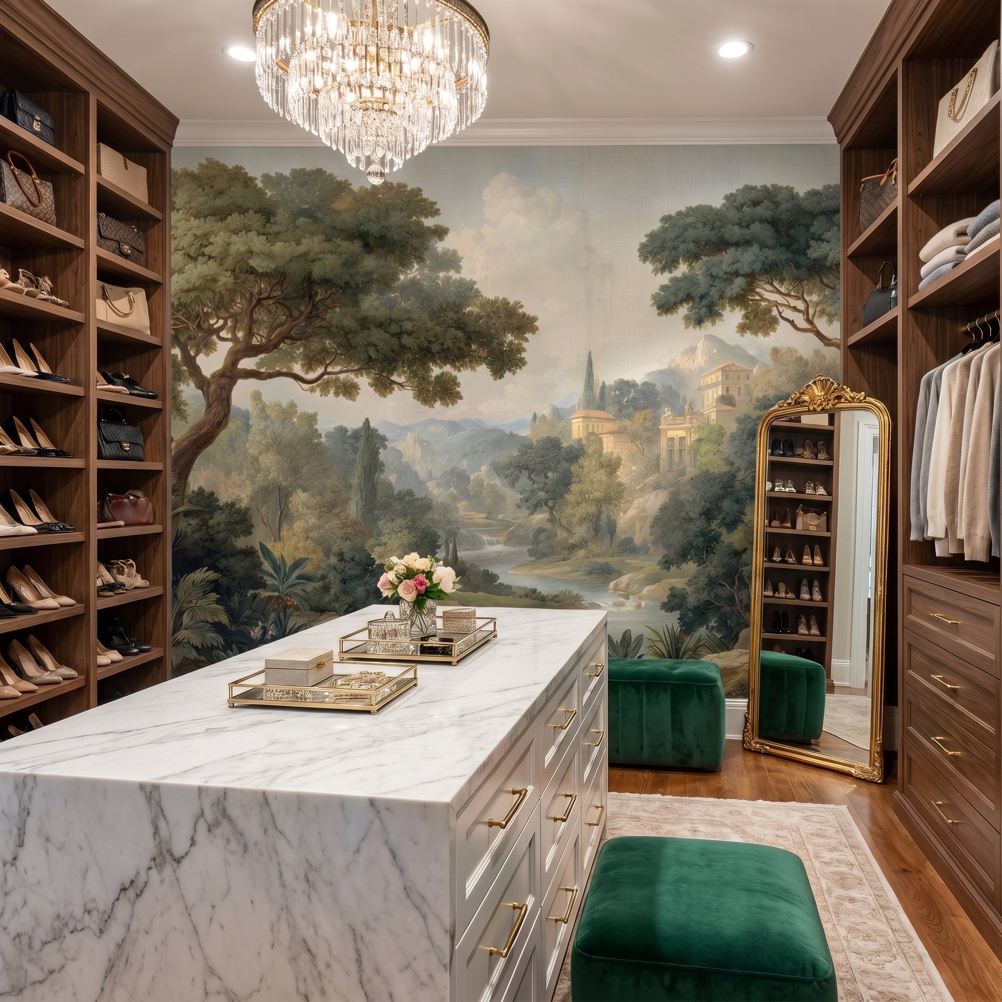 Panoramic Valley Forest Wall Mural