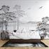 Mural Black and White Tree Wallpaper
