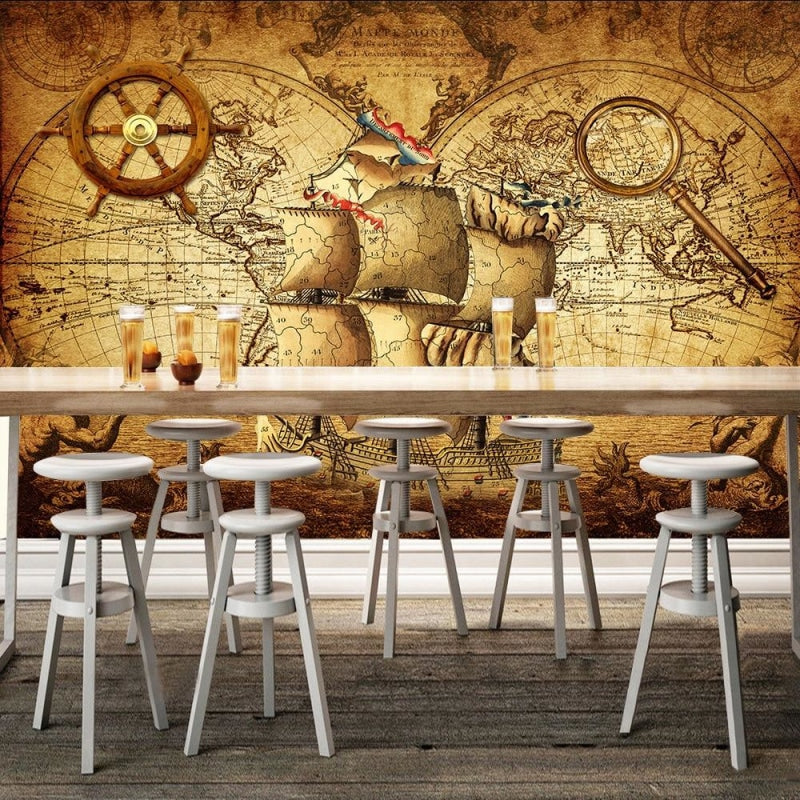 Vintage World Map Wallpaper | Murals Wallpaper