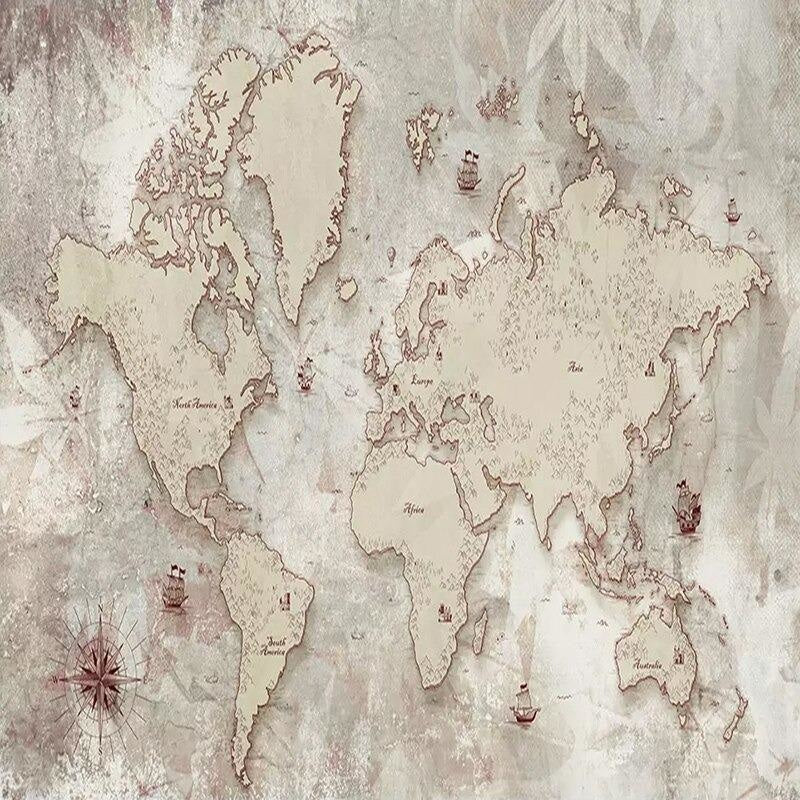 World Map Wallpaper for Bedroom | Murals Wallpaper