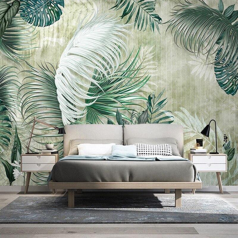 Mural Light Green Foliage Wallpaper