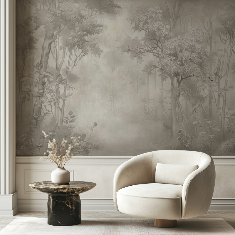 Wandbild Trendige Sepia-Waldtapete