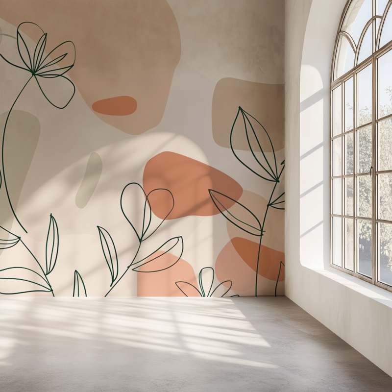 Wandbild Natur Tapete Japandi