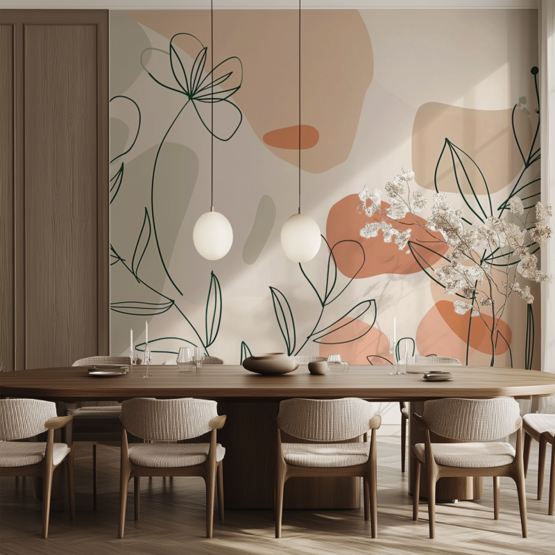 Wandbild Natur Tapete Japandi