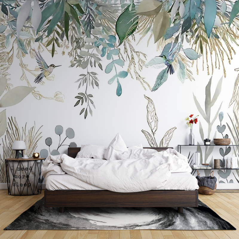 Scandinavian Mural Wallpaper for Bedroom