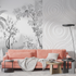 Black and White Tropical Mural Wallpaper