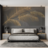 Gold and Grey Leaf Mural Wallpaper