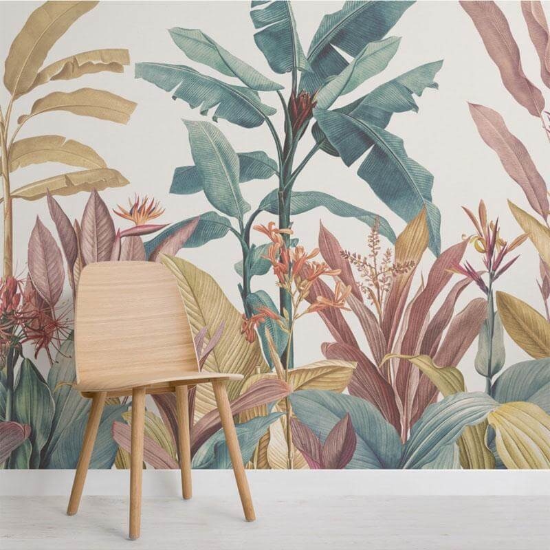 Tropical Gentle Leaves Mural Wallpaper