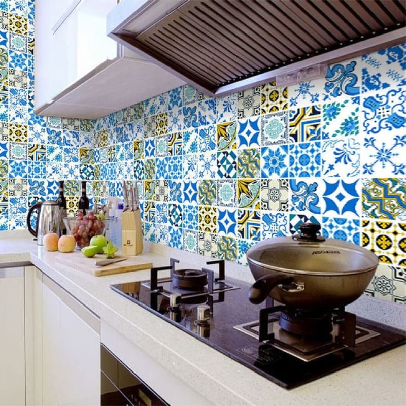 Vinyl Wallpaper Cement Tiles | Murals Wallpaper