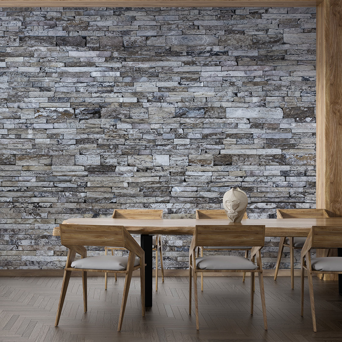 Papier Peint Brique 3D Gris