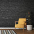 Papier Peint 3D Brique Noir