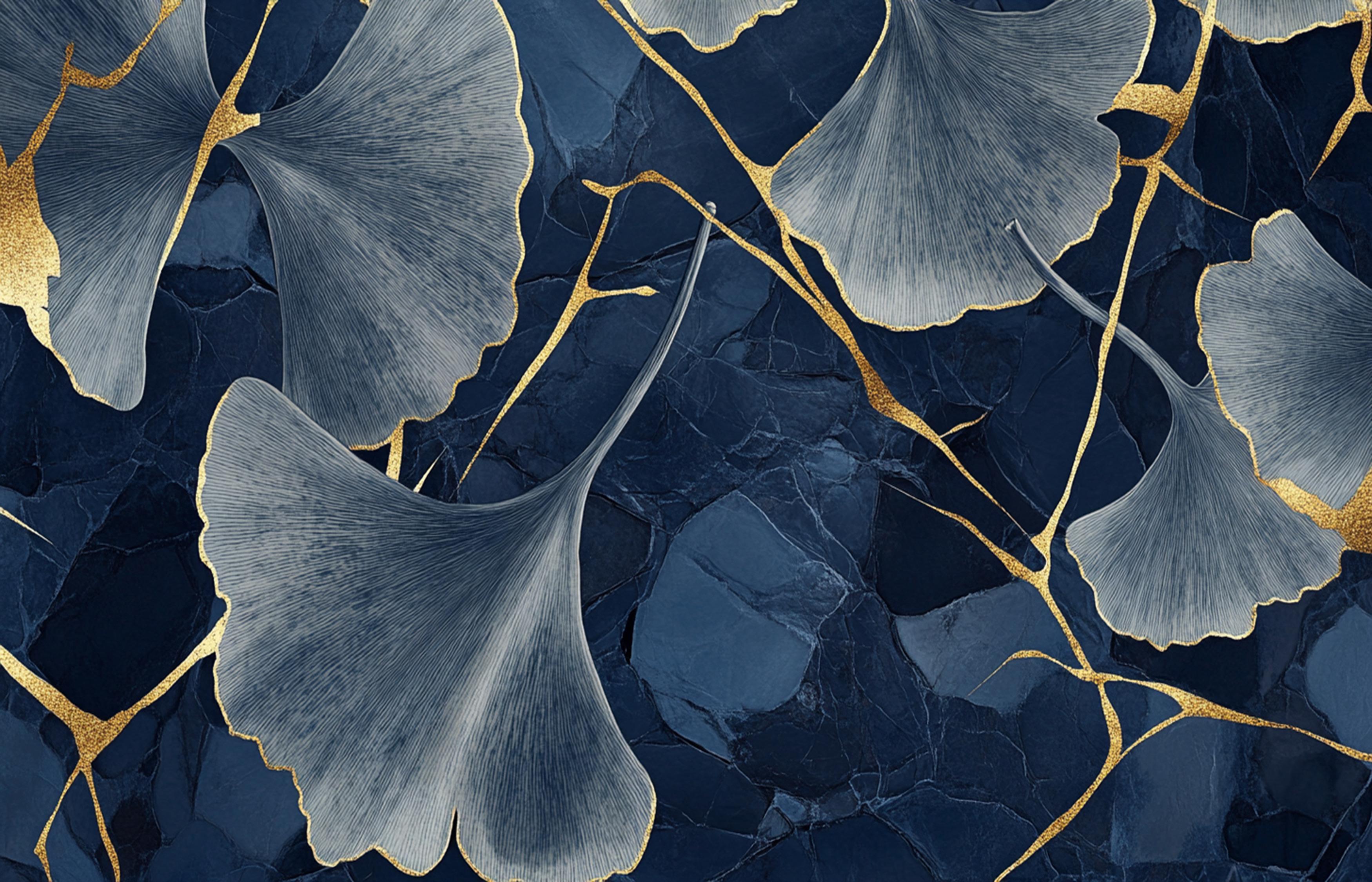Mural Midnight Blue and Gold Wallpaper