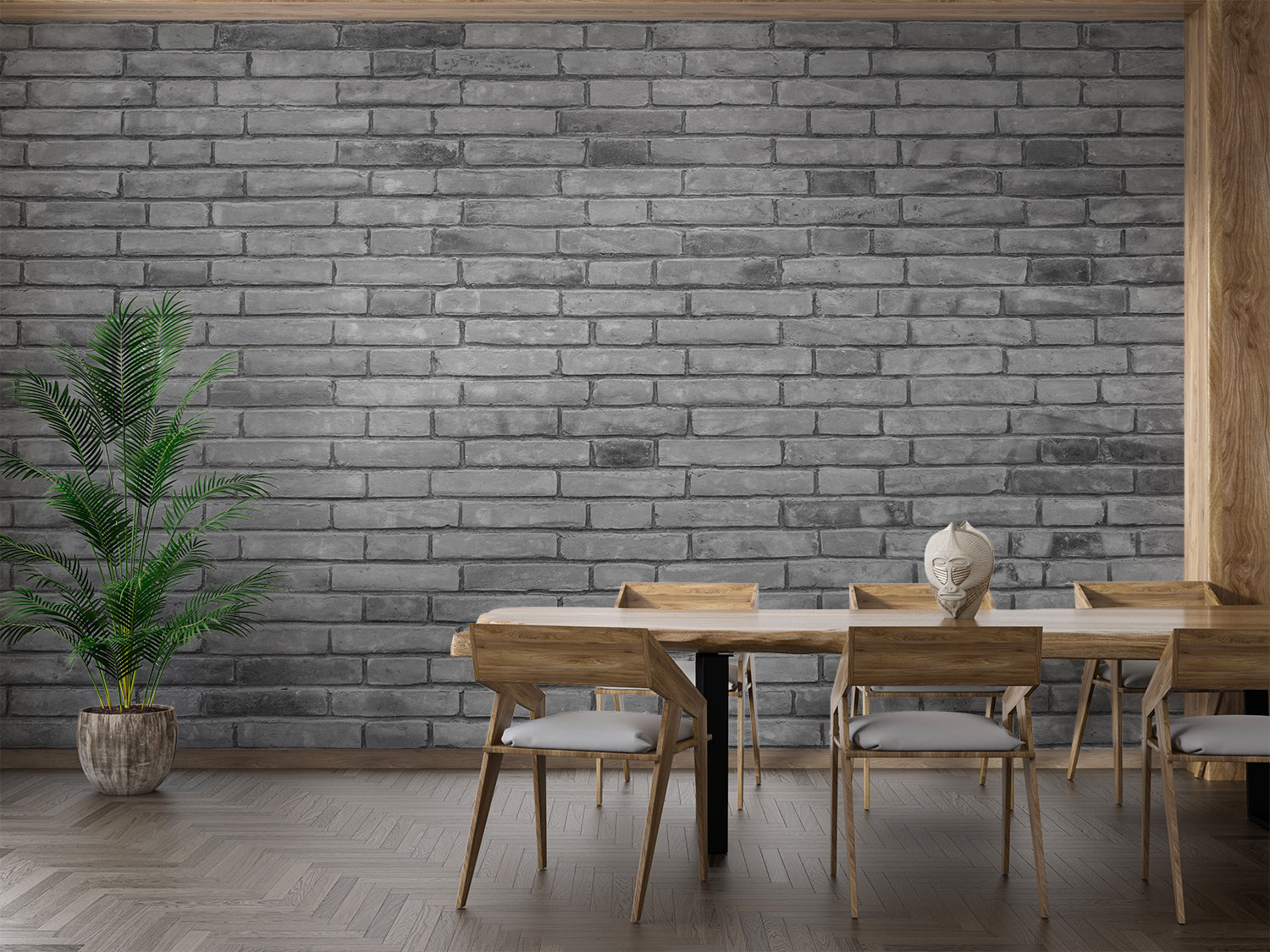 Papier Peint Brique Gris Foncé