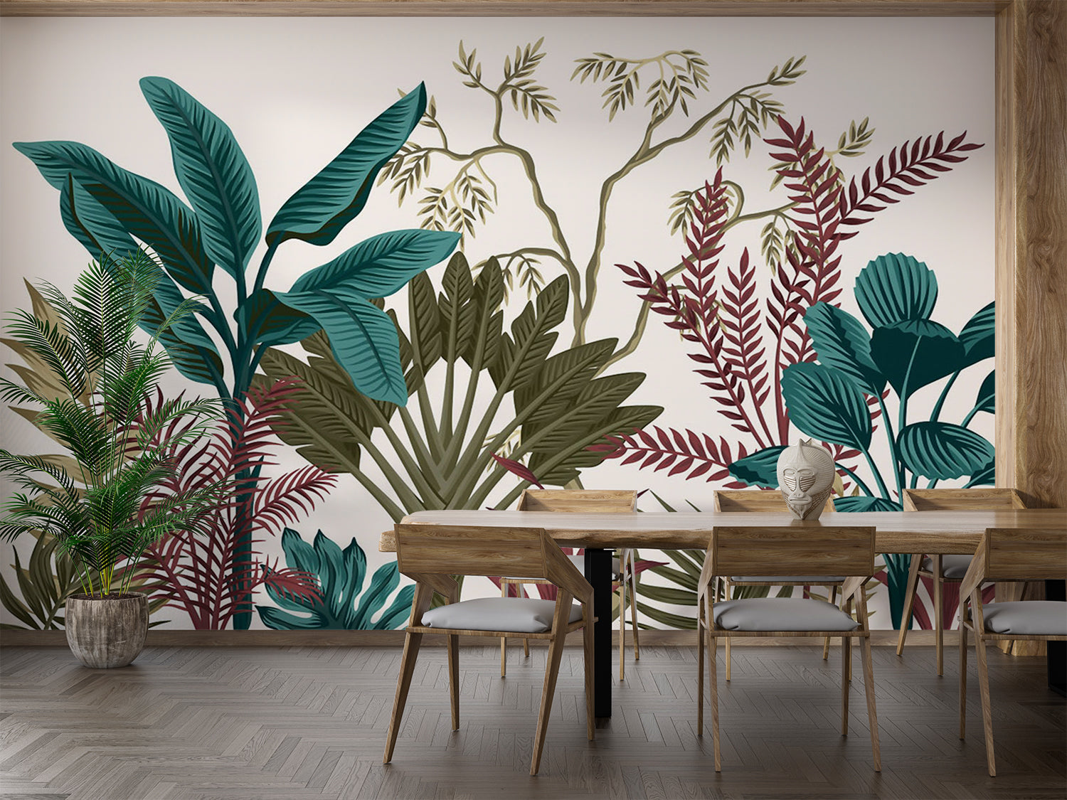 Terracotta Leaf Wallpaper | Murals Wallpaper