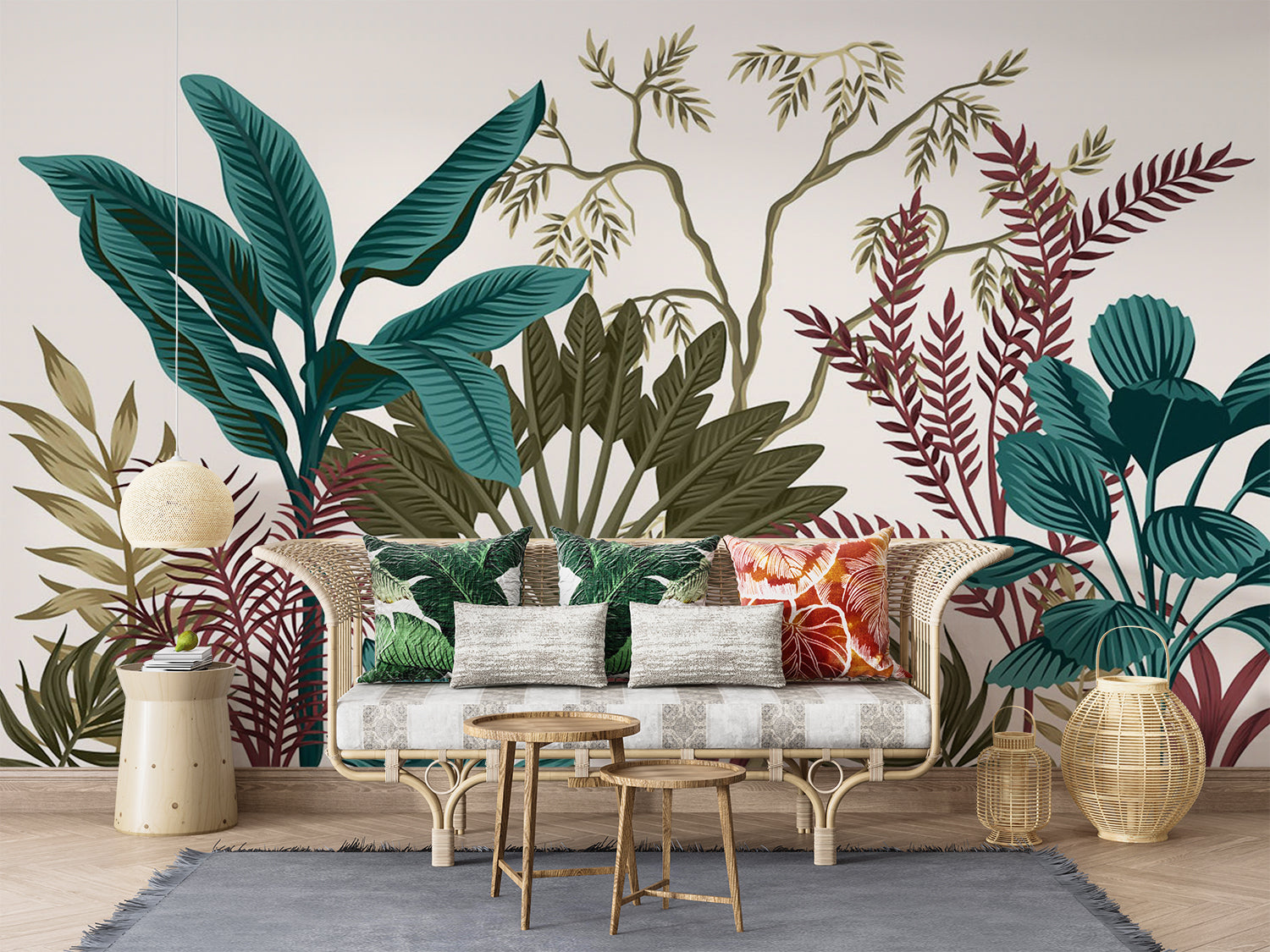 Terracotta Leaf Wallpaper | Murals Wallpaper