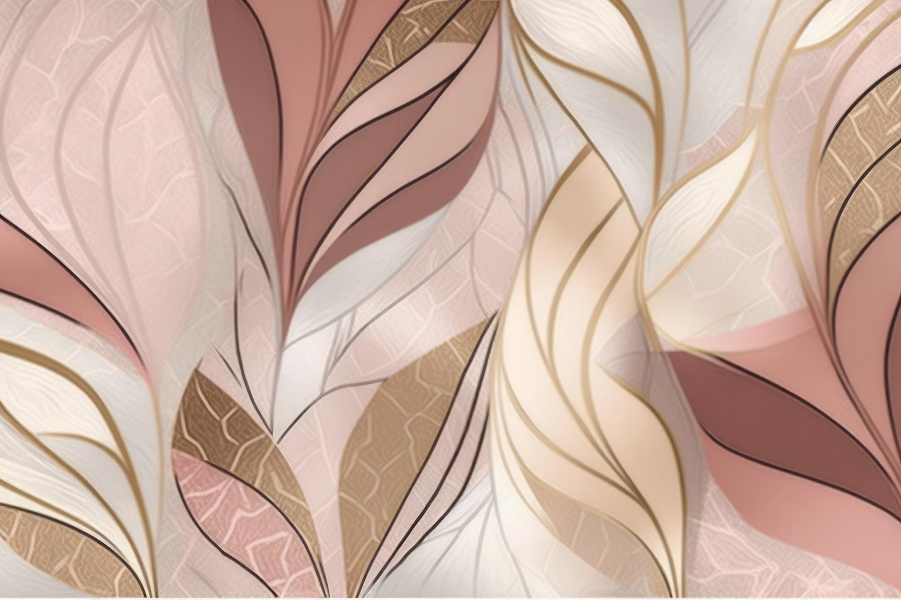 Wandtapete in Puderrosa und Gold