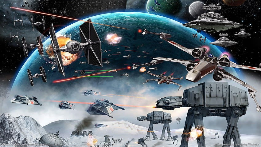 Panoramic Star Wars Mural Wallpaper