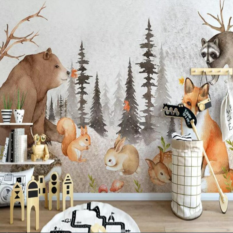 Wild Forest Animal Wallpaper | Murals Wallpaper