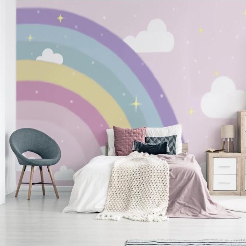 Classic Girl Rainbow Wallpaper | Murals Wallpaper