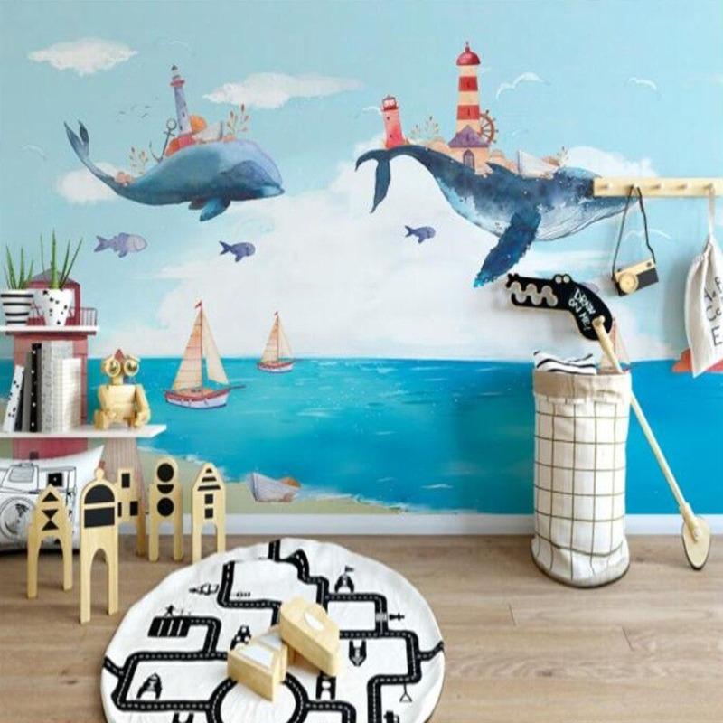 Whale Theme Marine Wallpaper | Murals Wallpaper