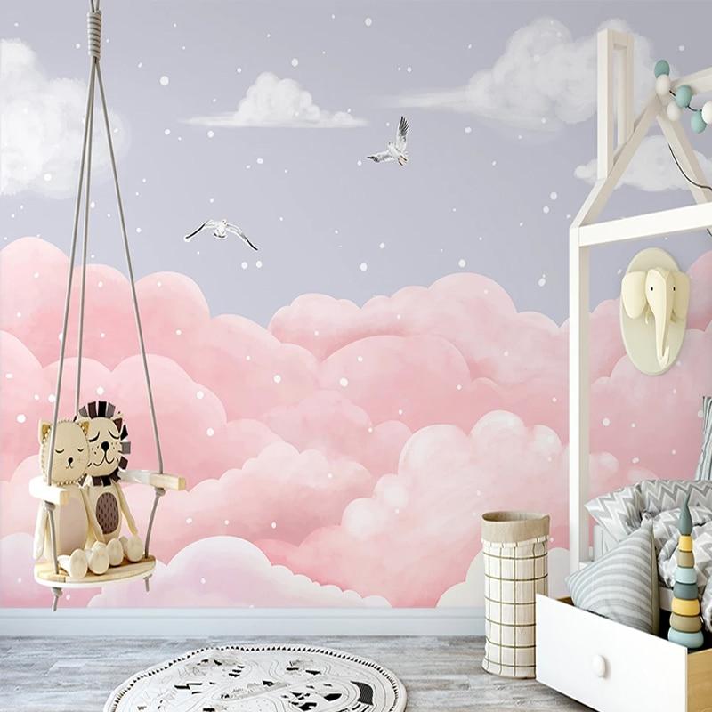 Pink and Gray Cloud Wallpaper | Murals Wallpaper