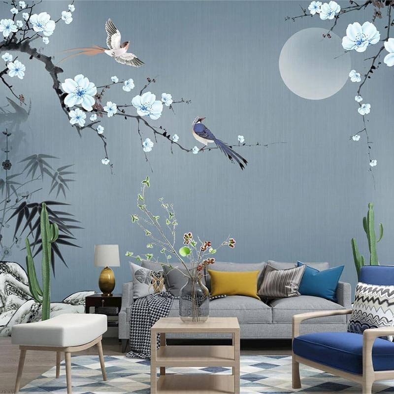 Bird Wallpaper Blue Background | Murals Wallpaper