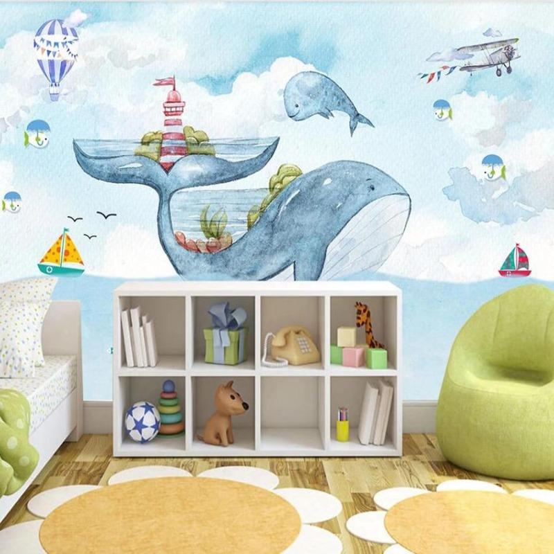 Nautical Wallpaper Blue Whale Decor | Murals Wallpaper