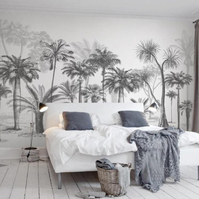 Black and White Palm Wallpaper | Murals Wallpaper