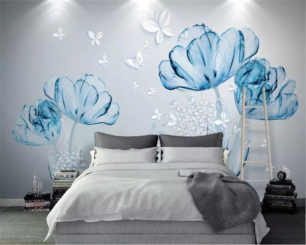 Blue Flower Mural Wallpaper | Murals Wallpaper