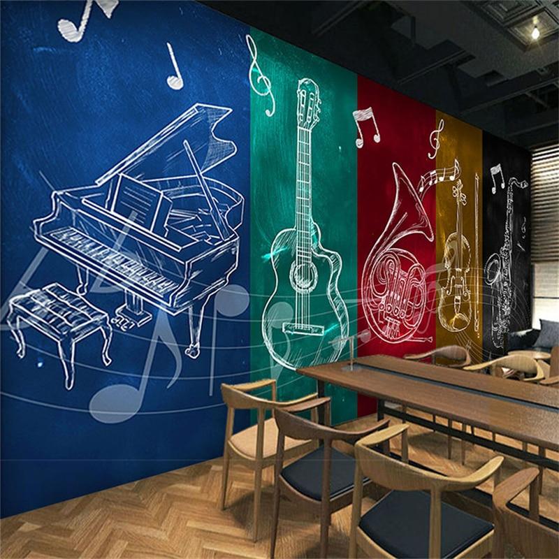 Music Instruments Adhesive Wallpaper | Murals Wallpaper