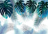 Mural Tropical Blue Green Wallpaper