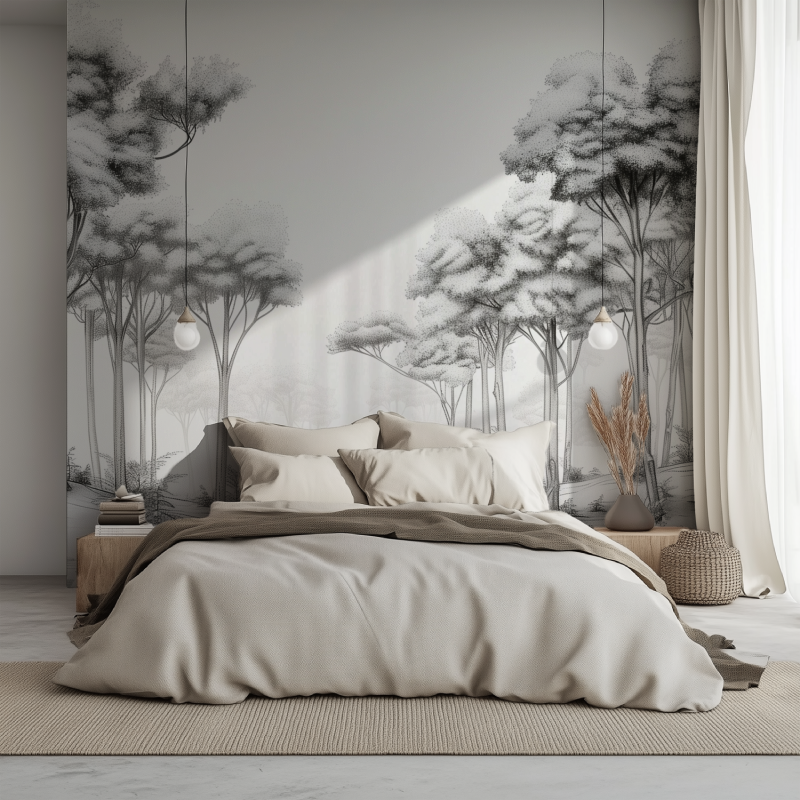 Aquarell Beige Wasserlandschaft Fototapete