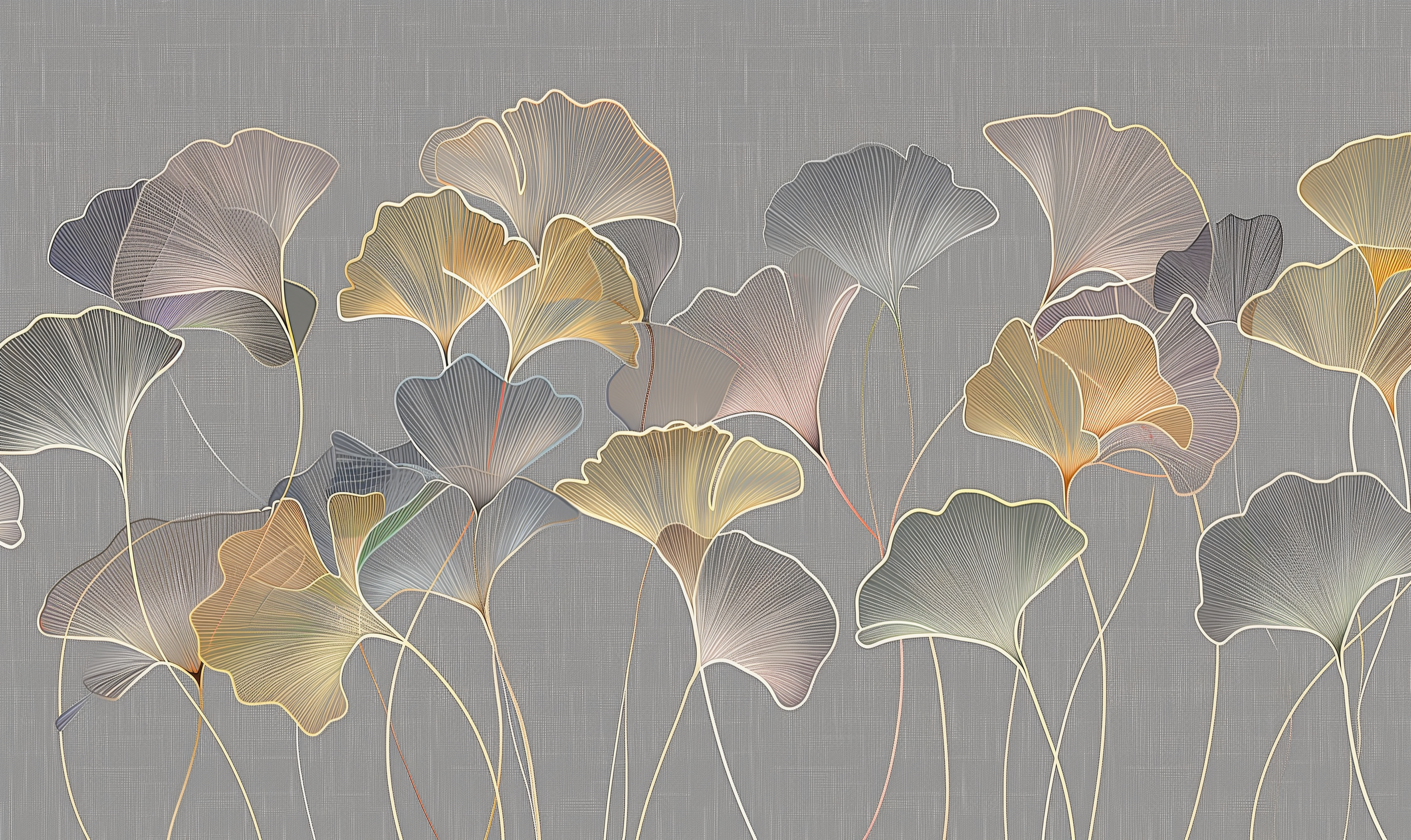 Mural Trendy Golden Ginkgo Wallpaper