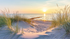 Sunset Beach Dunes Landscape Mural Wallpaper